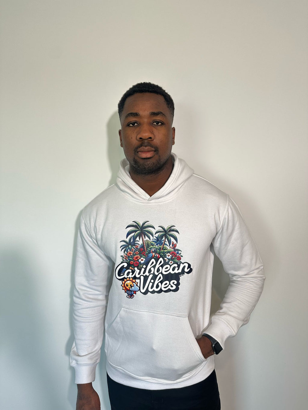 Caribbean Vibe - White Hoodie