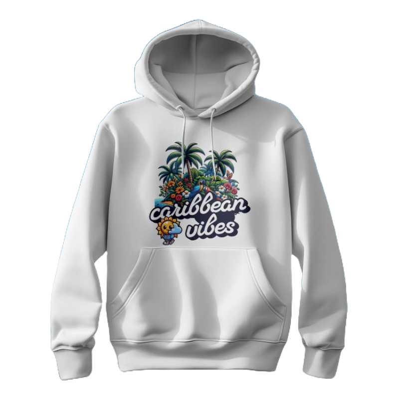 Caribbean Vibe - White Hoodie